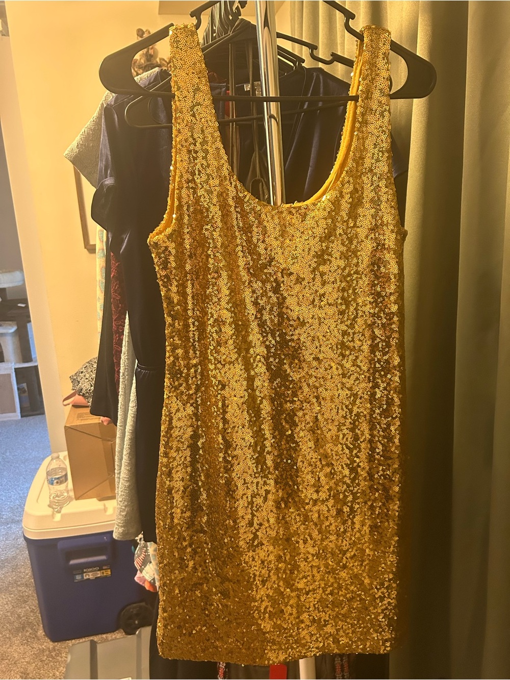 Women’s Gold Sequin Tank Dress